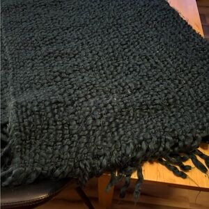West Elm Deep Green Chunky Knit Throw